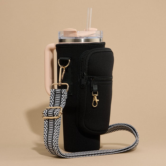 Neoprene Tumbler Bag with Adjustable Crossbody Strap