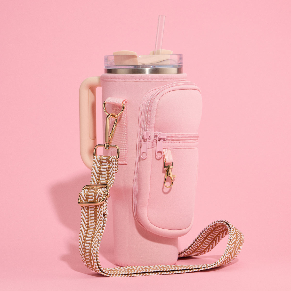 Neoprene Tumbler Bag with Adjustable Crossbody Strap