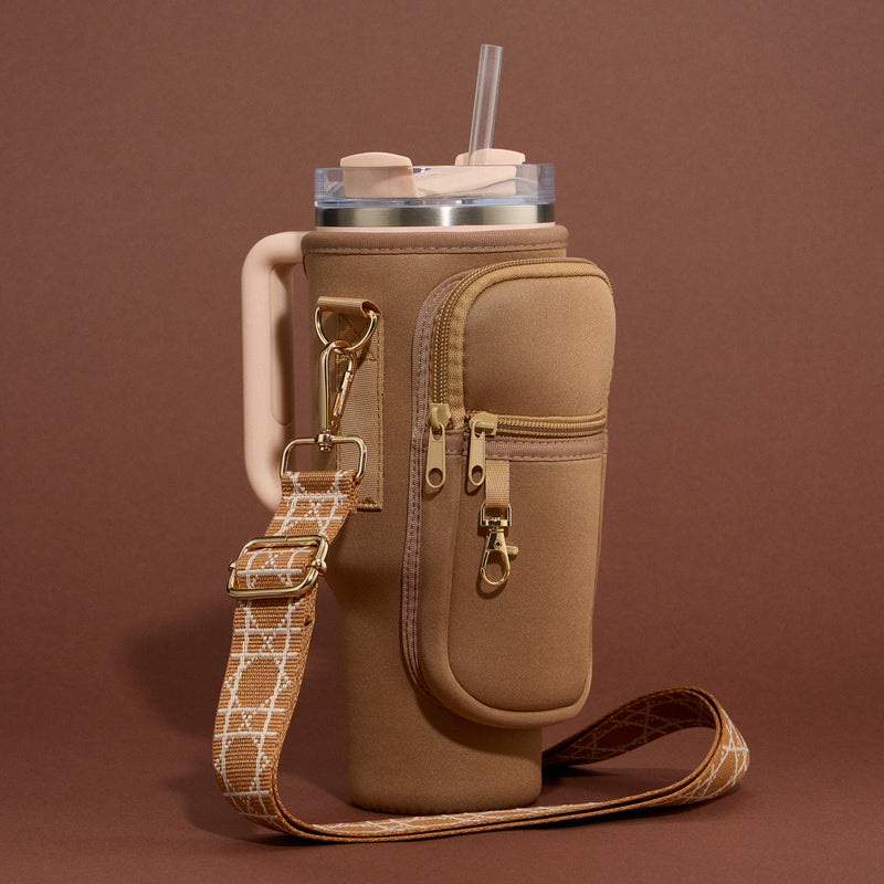 Neoprene Tumbler Crossbody Bag with Strap