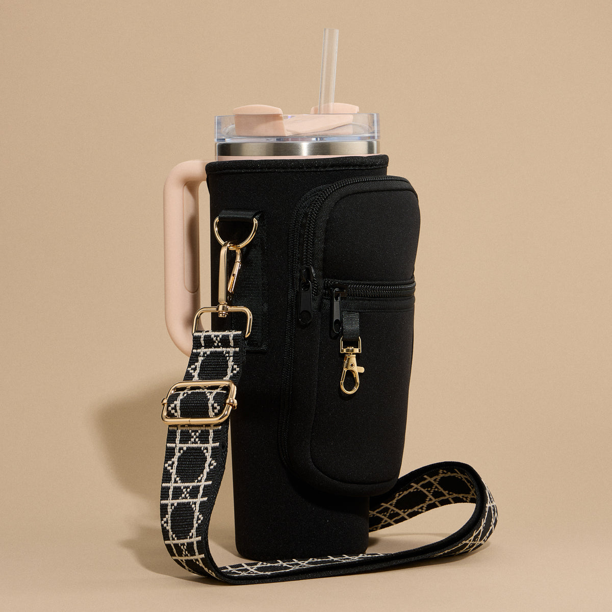 Neoprene Tumbler Crossbody Bag with Strap