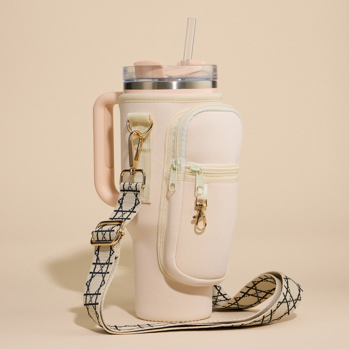 Neoprene Tumbler Crossbody Bag with Strap