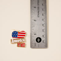 USA Flag Heart Dangling Earrings