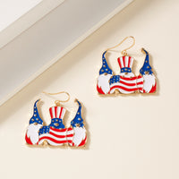 USA Flag Gnomes Dangling Earrings
