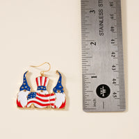 USA Flag Gnomes Dangling Earrings