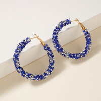 Crystals Decorated Hoop Earrings