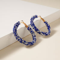 Crystals Decorated Hoop Earrings
