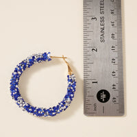 Crystals Decorated Hoop Earrings