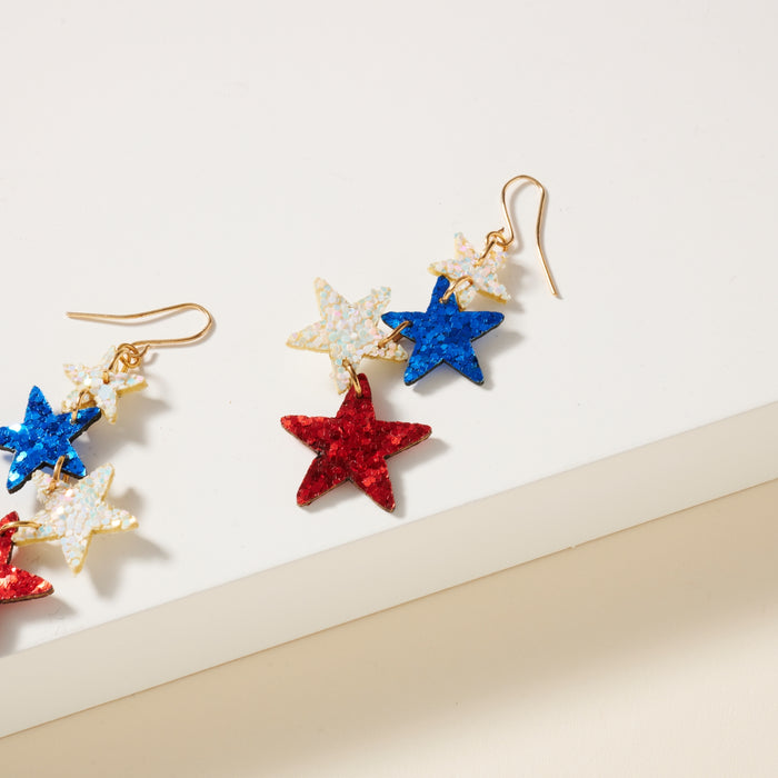 Linked Stars Sparkling Earrings