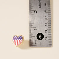 USA Flag Heart Stud Earrings