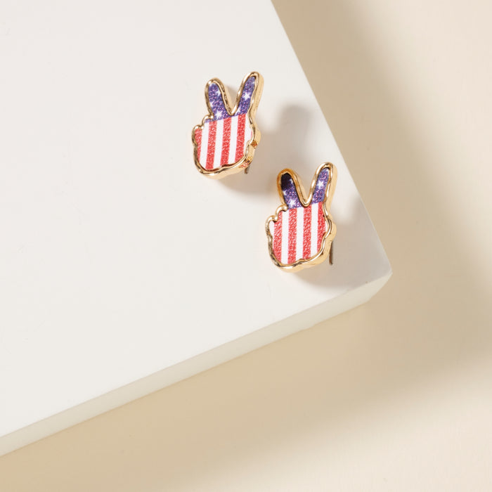 USA Flag Peace Stud Earrings