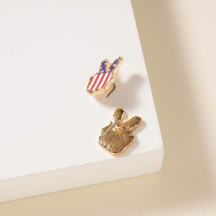 USA Flag Peace Stud Earrings