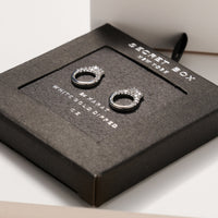 Secret Box Gold Dip Circle CZ Stud Earrings