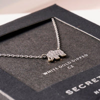 Elephant CZ Secret Box Gold Dip Necklace