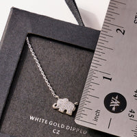 Elephant CZ Secret Box Gold Dip Necklace