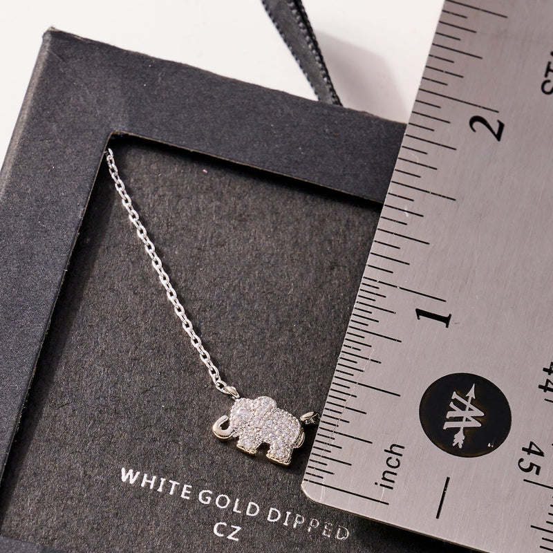 Elephant CZ Secret Box Gold Dip Necklace