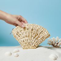Seashell Raffia Coin Pouch