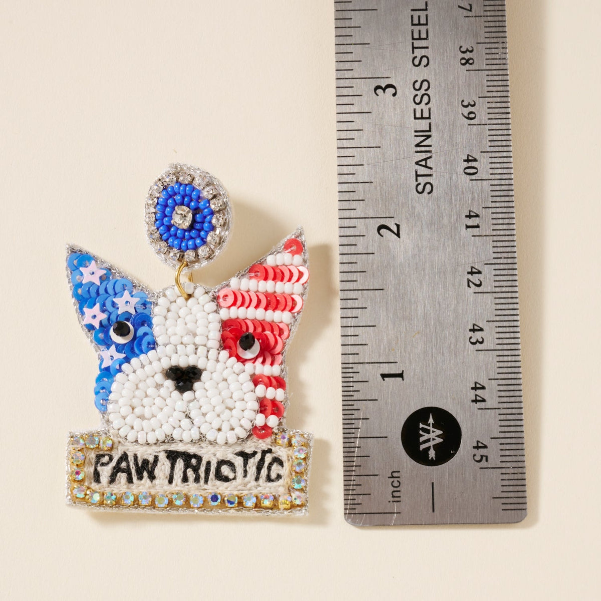 USA Dog Seed Beaded Earrings