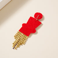 USA Top Hat Seed Beaded Earrings