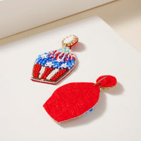 USA Cup Cake Seed Beaded Earrings