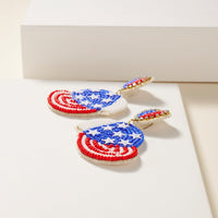 USA Cap Seed Beaded Earrings