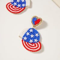 USA Cap Seed Beaded Earrings
