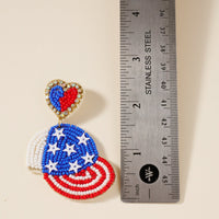 USA Cap Seed Beaded Earrings