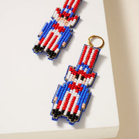 USA Uncle Sam Seed Beaded Earrings