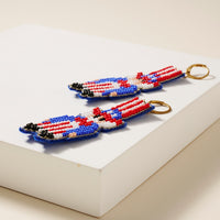 USA Uncle Sam Seed Beaded Earrings