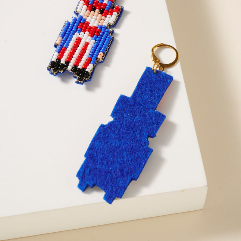 USA Uncle Sam Seed Beaded Earrings