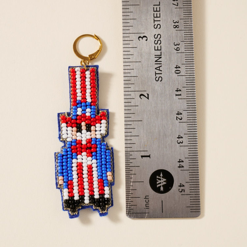 USA Uncle Sam Seed Beaded Earrings