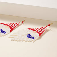 USA Bearded Gnome Seed Beaded Earrings