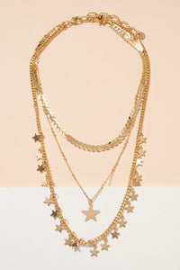 Star Charms Multi Layered Necklace