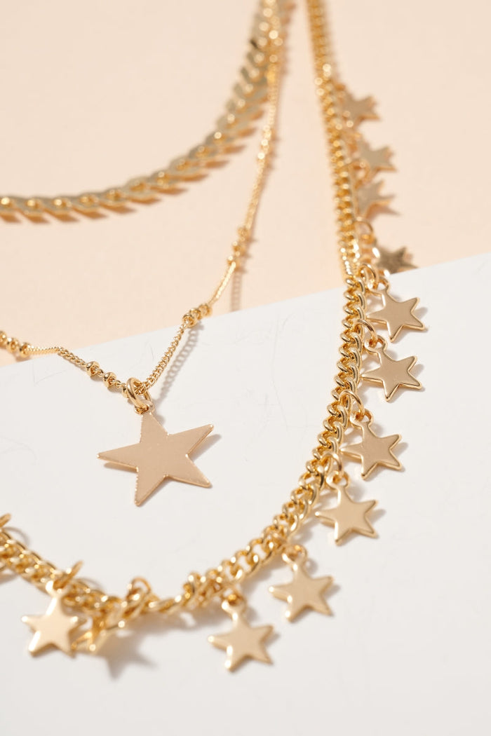 Star Charms Multi Layered Necklace