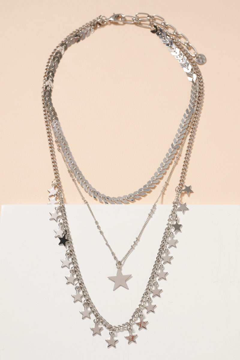 Star Charms Multi Layered Necklace
