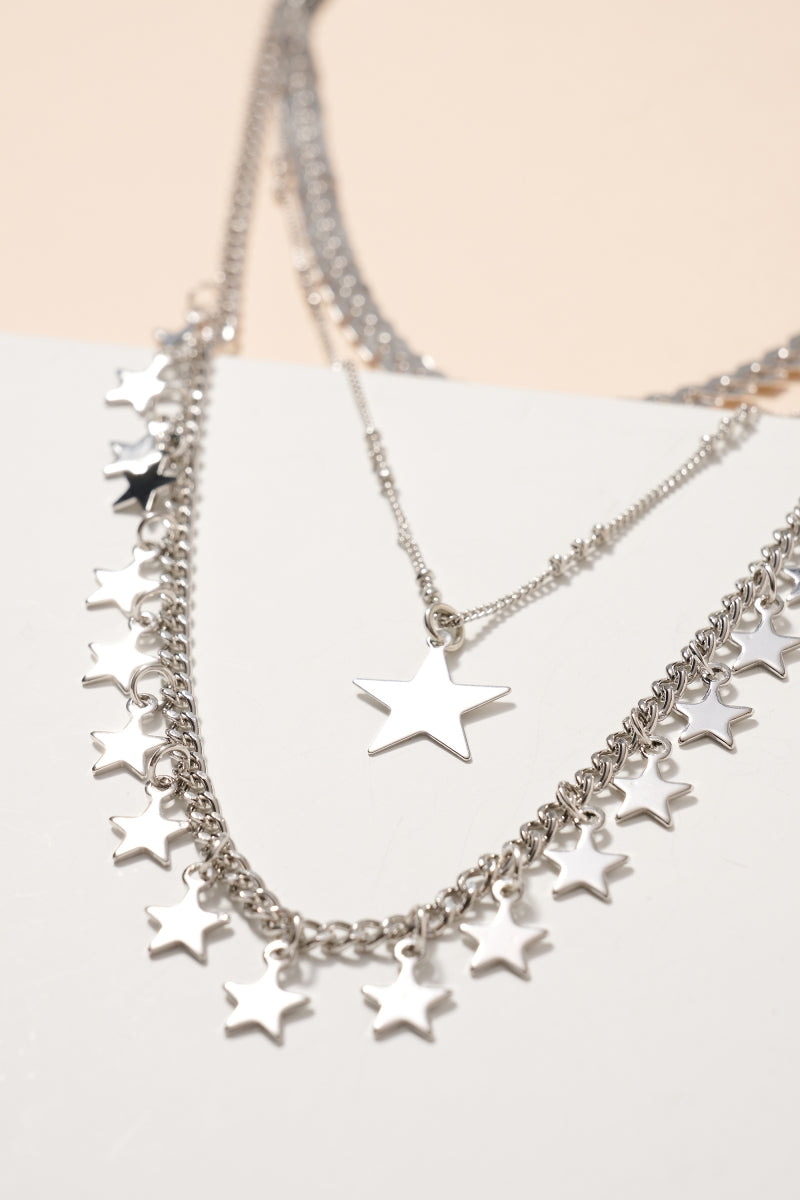 Star Charms Multi Layered Necklace