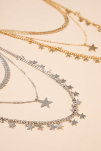 Star Charms Multi Layered Necklace