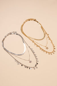 Star Charms Multi Layered Necklace